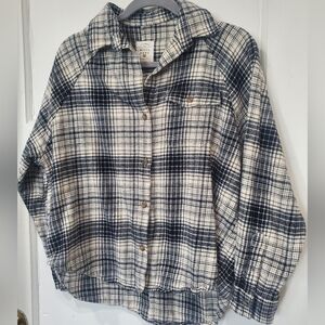 Billabong Blue and White Casual Button Down Shirt